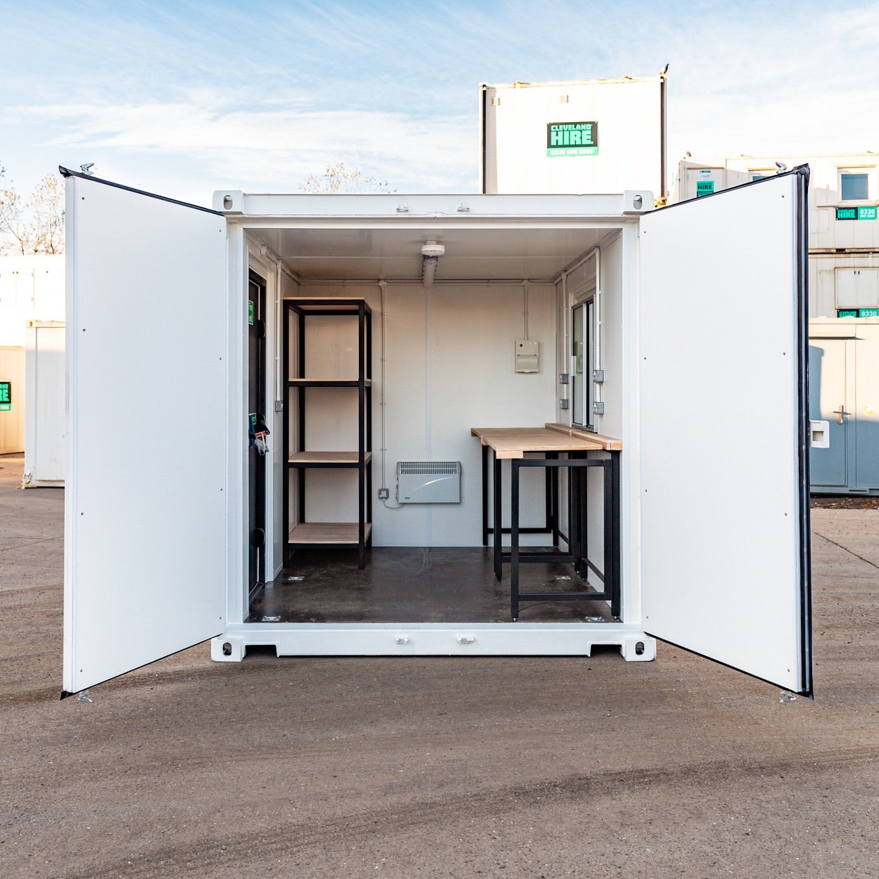 10ft Custom Workshop and Office Shipping Container with Electrical Fit-Out