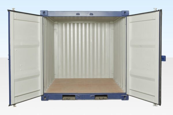 8 ft Shipping Container – Blue, Corten Steel, 28mm Marine Ply Floor