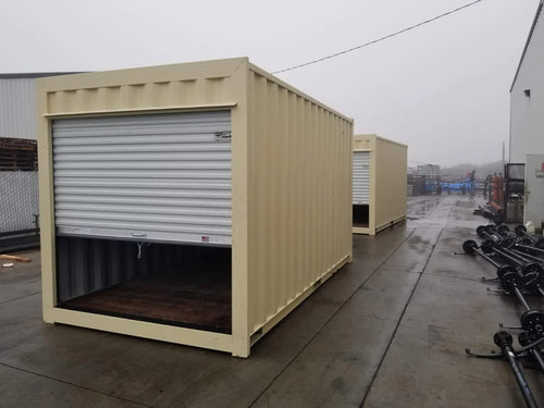 16 ft Storage Container with Roll-Up Door – Corrugated Steel, Marine Plywood Floor