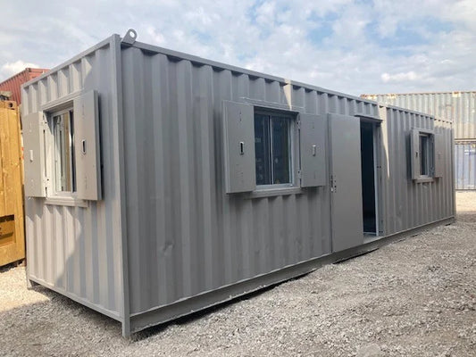 30 ft Office Container – Insulated with Melamine Interior, Vinyl Flooring, and Electrical Package