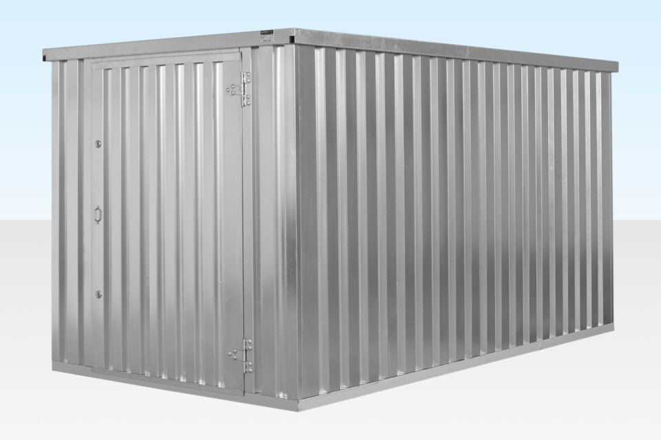 4m Flat Pack Container Store – Galvanised, Double Locking System