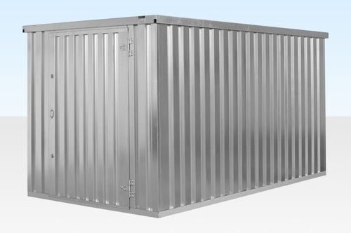 4m Flat Pack Container Store – Galvanised, Double Locking System