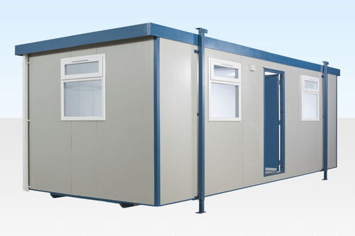 24ft x 10ft Jackleg Cabin – Open Plan, Goosewing Grey, Electric Heater