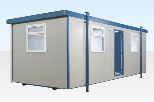 24ft x 10ft Jackleg Cabin – Open Plan, Goosewing Grey, Electric Heater